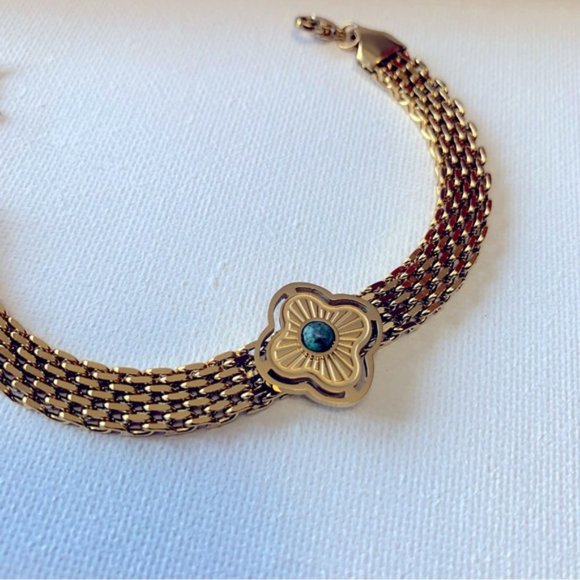 18K Gold Plated Coarse Chains Bracelet - Picture 9 of 9